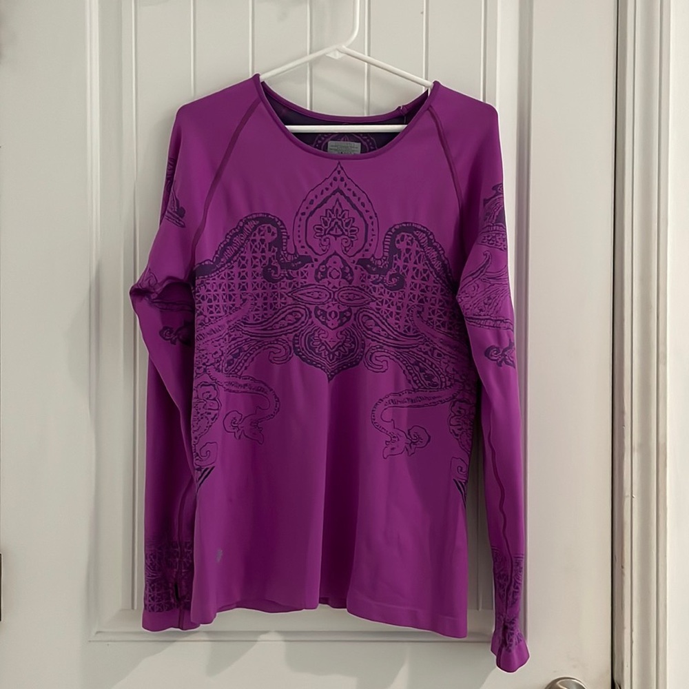 Athleta Purple Long Sleeve Hoodie with Geometric Design